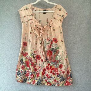 Vila Cotton Lawn Floral Beach Cover Up Dress sz. L #RR